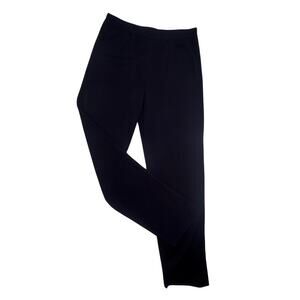 Misook Navy Knit Straight-Leg Pull-On Pants Women’s Medium Classic Fit